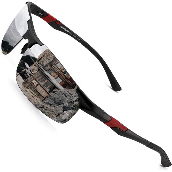 Mens Gray Lens Al-Mg Metal Frame Polarized Fishing Cycling Golf Goggles - Picture 3 of 8